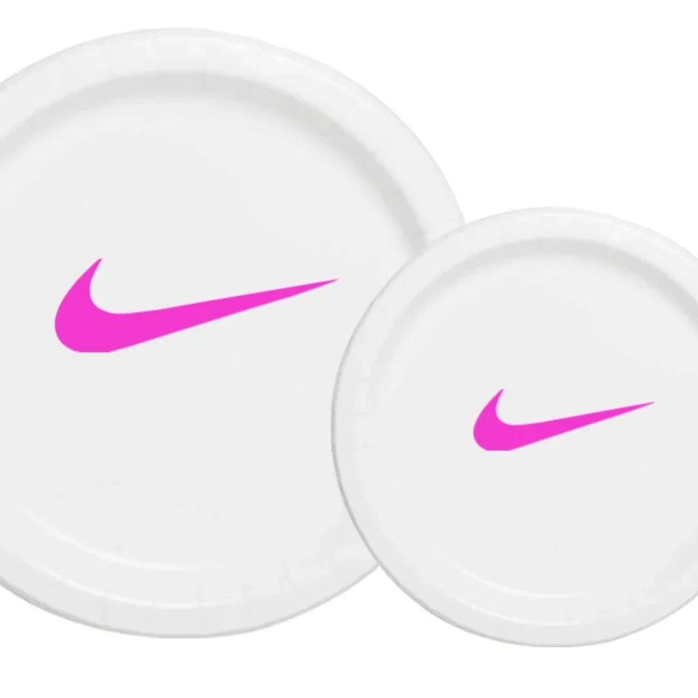 Sw00sh Plates | White Basketball Party Paper Plates | Disposable 60 pcs